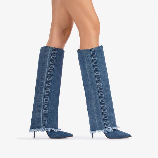 Le Silla Stivale con risvolto denim blu Convenienza