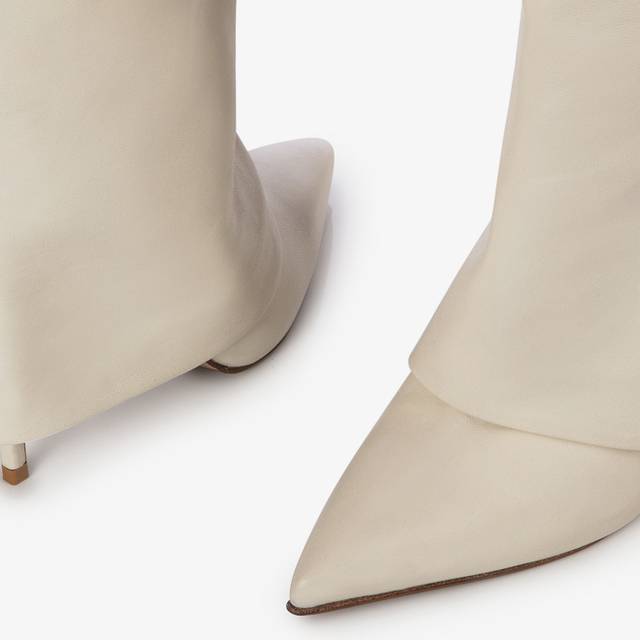 Le Silla Stivale con risvolto nappa bianco Novità