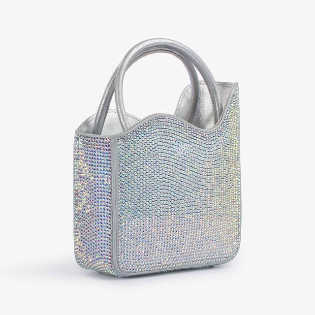 Le Silla Small bag cristalli argento Sconto