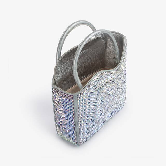 Le Silla Small bag cristalli argento Sconto