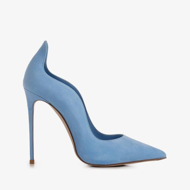 Le Silla Décolleté camoscio azzurra ortensia