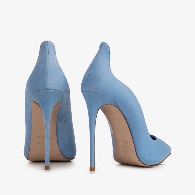 Le Silla Décolleté camoscio azzurra ortensia In Vendita