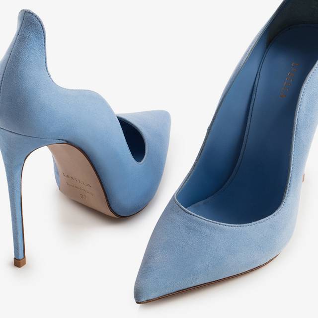 Le Silla Décolleté camoscio azzurra ortensia In Vendita