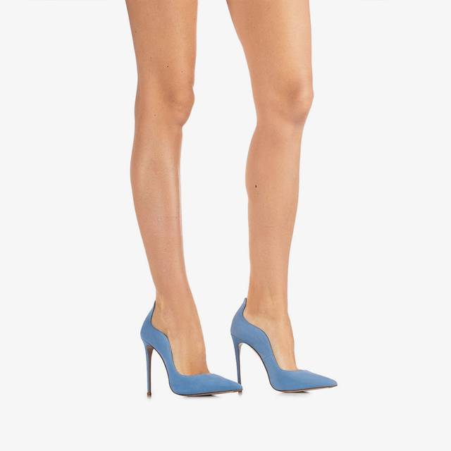 Le Silla Décolleté camoscio azzurra ortensia In Vendita