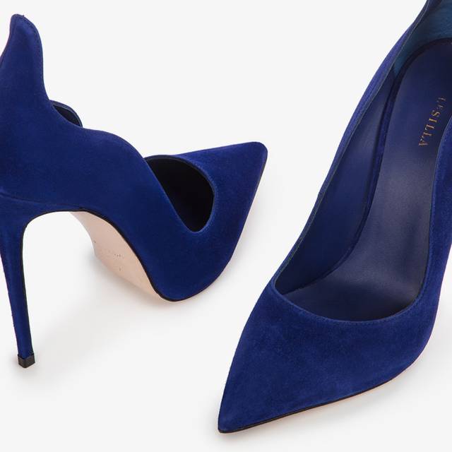 Le Silla Décolleté camoscio blu lazuli Saldi