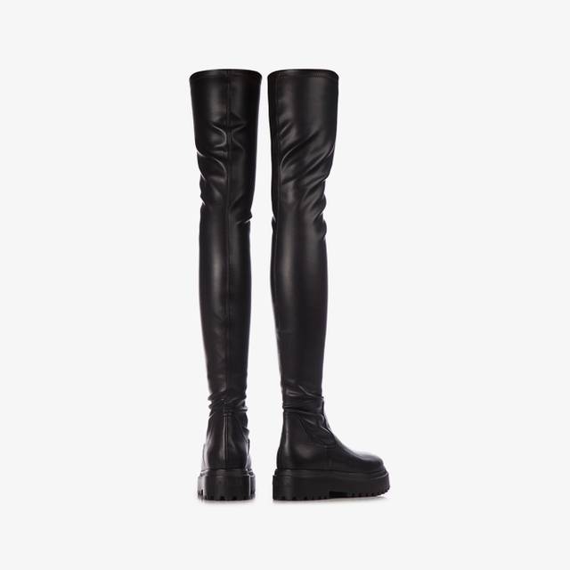 Le Silla Stivale sopra il ginocchio pelle vegan stretch nero Offerte