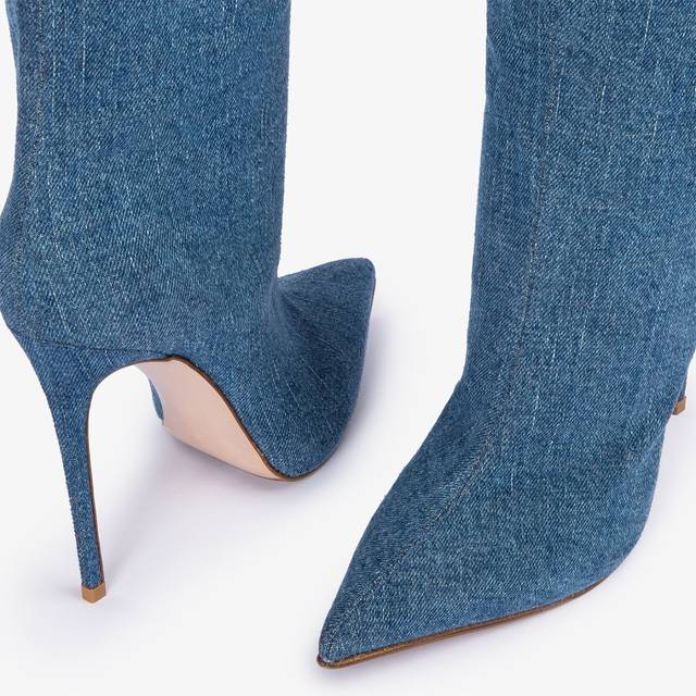 Le Silla Stivale sopra al ginocchio denim oversize blu Nuova