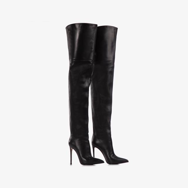 Le Silla Stivale sopra il ginocchio oversize nappa nero Moda