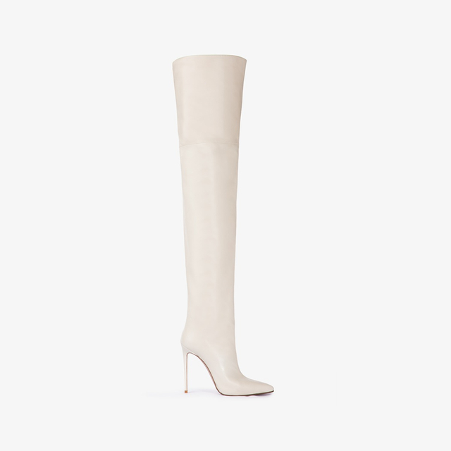 Le Silla Stivale sopra al ginocchio oversize nappa bianco milk