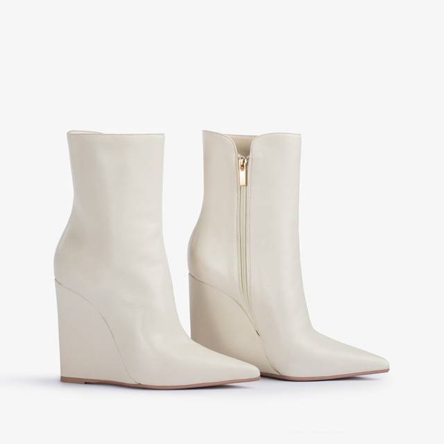 Le Silla Stivaletto con zeppa pelle bianco milk Fino Al -60%