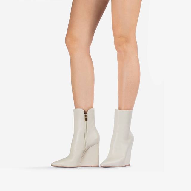Le Silla Stivaletto con zeppa pelle bianco milk Fino Al -60%