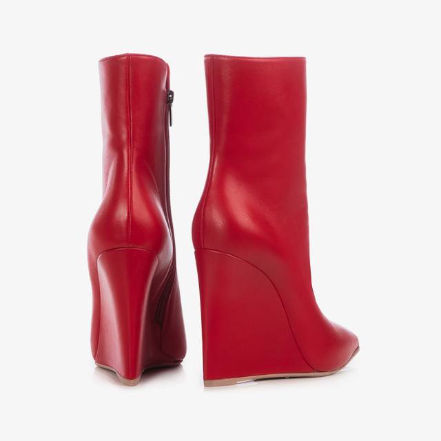 Le Silla Stivaletto con zeppa nappa rosso Affare Del Giorno