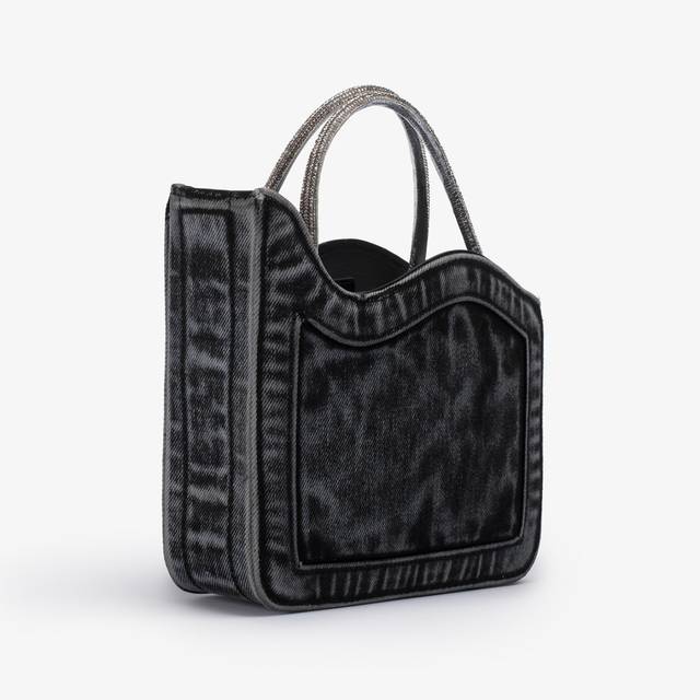 Le Silla Small bag denim nero e Cristalli Vendita Economica