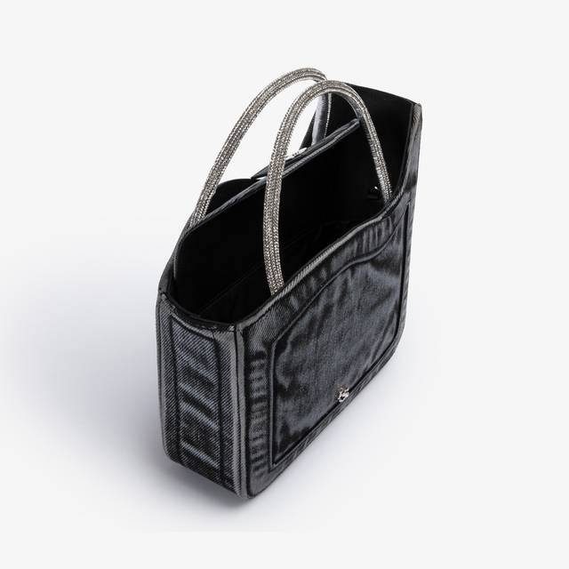 Le Silla Small bag denim nero e Cristalli Vendita Economica