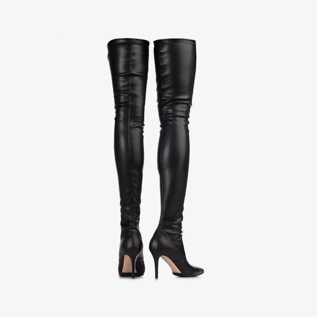 Le Silla Stivale sopra il ginocchio pelle vegan stretch nero Vendite Flash