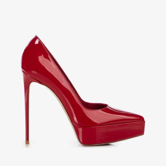 Le Silla Décolleté con plateau vernice rossa Sconto di tempo limitato