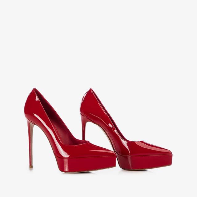 Le Silla Décolleté con plateau vernice rossa Sconto di tempo limitato