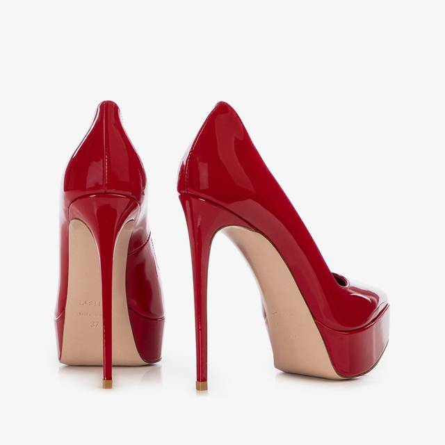 Le Silla Décolleté con plateau vernice rossa Sconto di tempo limitato