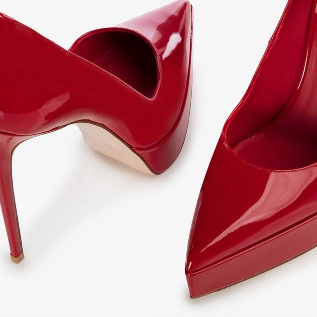 Le Silla Décolleté con plateau vernice rossa Sconto di tempo limitato