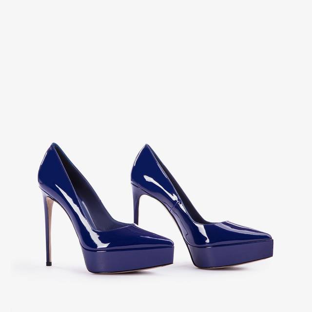 Le Silla Décolleté con plateau vernice blu lazuli Negozio online di fabbrica