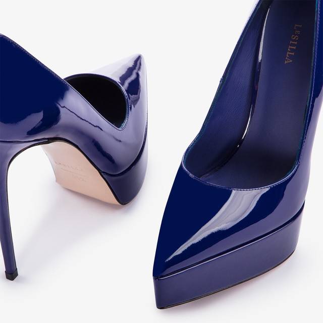Le Silla Décolleté con plateau vernice blu lazuli Negozio online di fabbrica