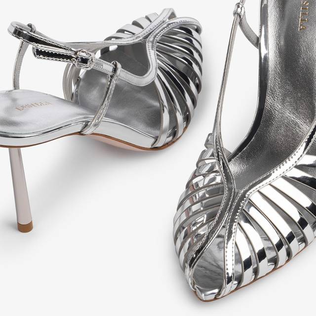 Le Silla Slingback con listini metallizzata argento Offerta speciale