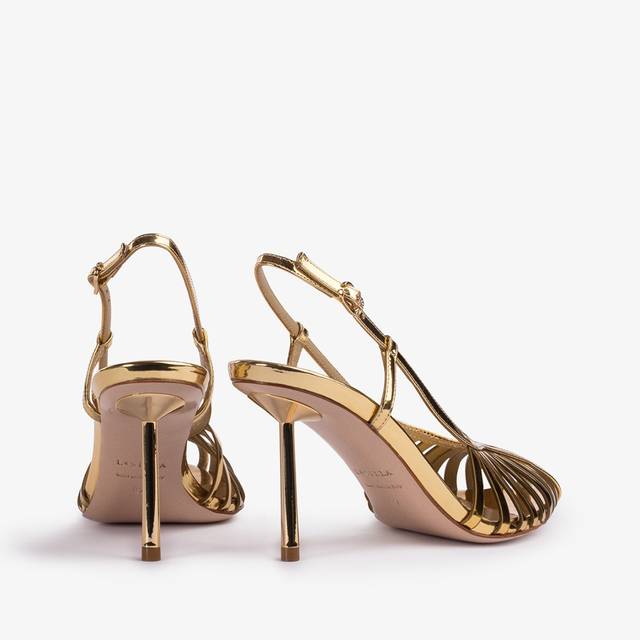 Le Silla Slingback con listini metallizzata oro pepita Comprare a buon mercato
