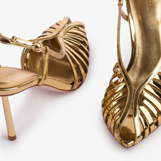 Le Silla Slingback con listini metallizzata oro pepita Comprare a buon mercato
