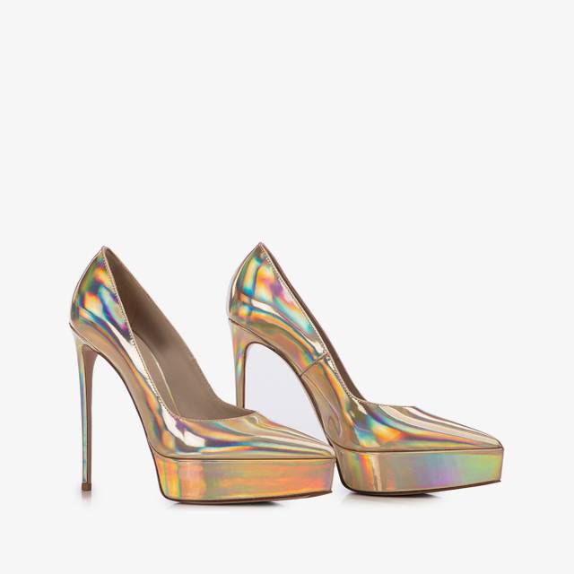 Le Silla Décolleté con plateau iridescente nude Shopping online
