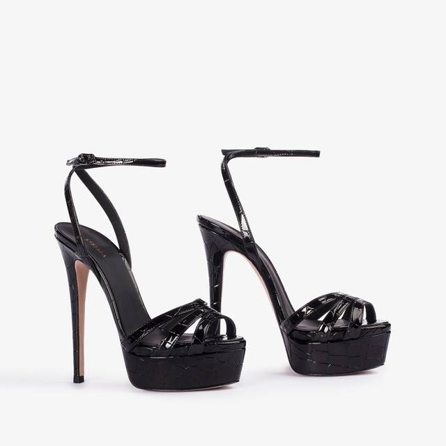 Le Silla Sandalo con plateau stampa cocco nero Black Friday