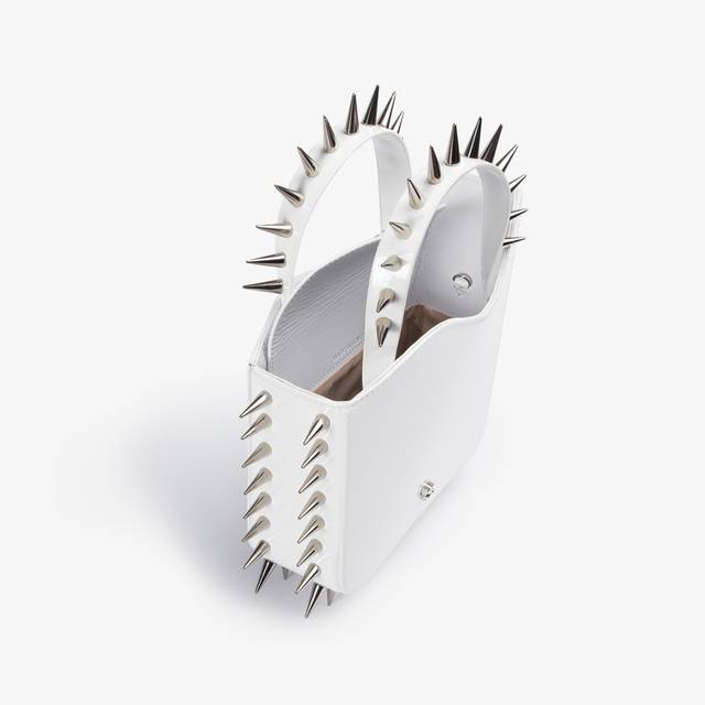 Le Silla Small bag vernice bianca con borchie argento Offerta Pasqua