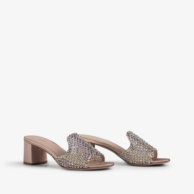 Le Silla Sandalo mule gioiello rete nude skin con Cristalli Offerta migliore