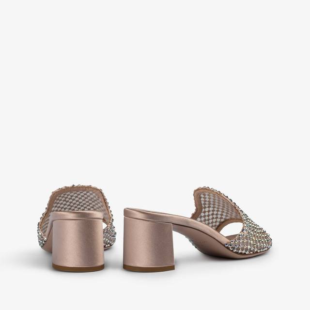 Le Silla Sandalo mule gioiello rete nude skin con Cristalli Offerta migliore