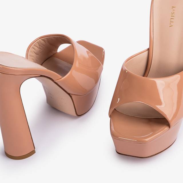 Le Silla Sandalo con plateau vernice nude phard Enormi risparmi