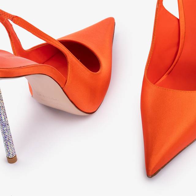 Le Silla Slingback raso arancione mandarin ACQUISTA ORA