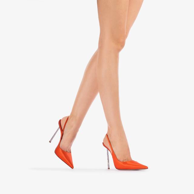 Le Silla Slingback raso arancione mandarin ACQUISTA ORA