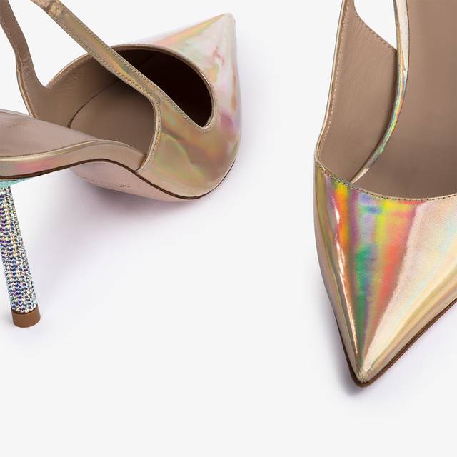 Le Silla Slingback iridescente nude Fino al 50% di sconto