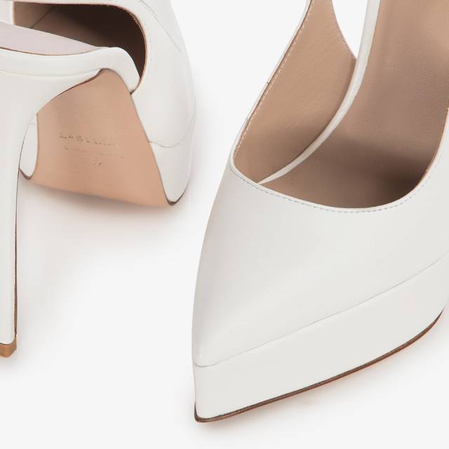 Le Silla Slingback con plateau pelle bianca carta Only for today