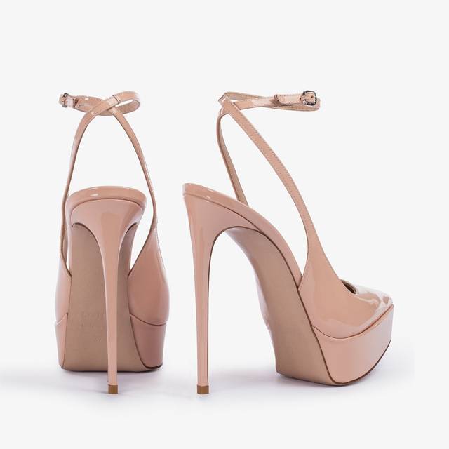 Le Silla Slingback con plateau vernice nude skin Offerta speciale della fabbrica