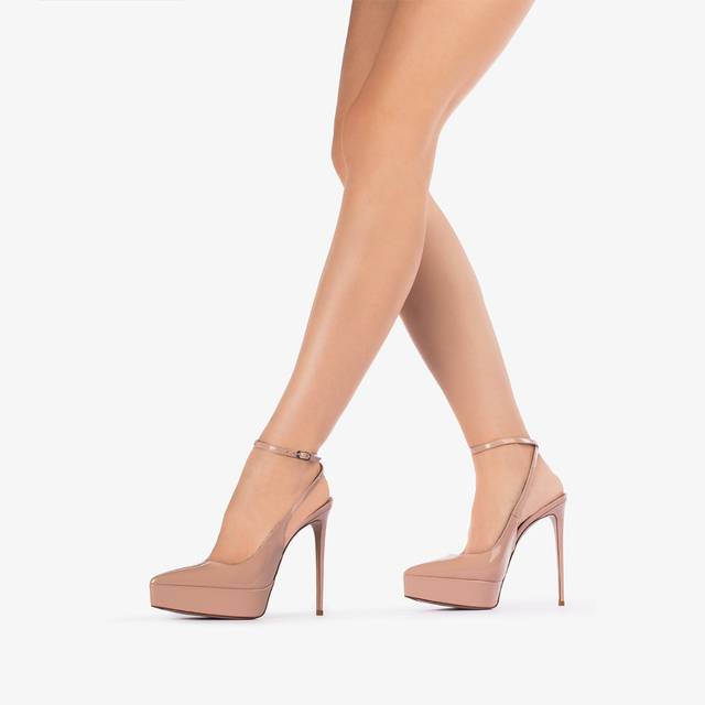 Le Silla Slingback con plateau vernice nude skin Offerta speciale della fabbrica