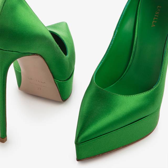 Le Silla Décolleté con plateau raso verde emerald 2025