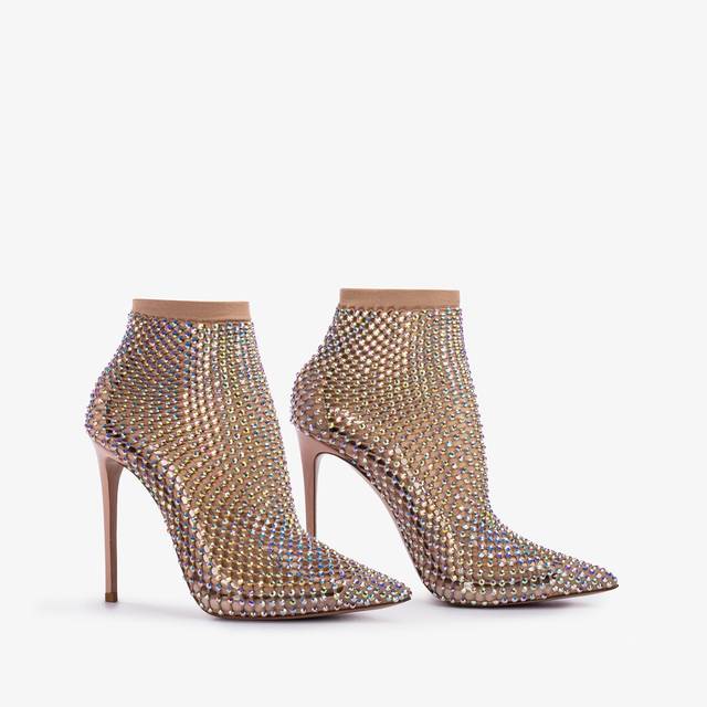 Le Silla Stivaletto calza nude skin e Cristalli Qualità