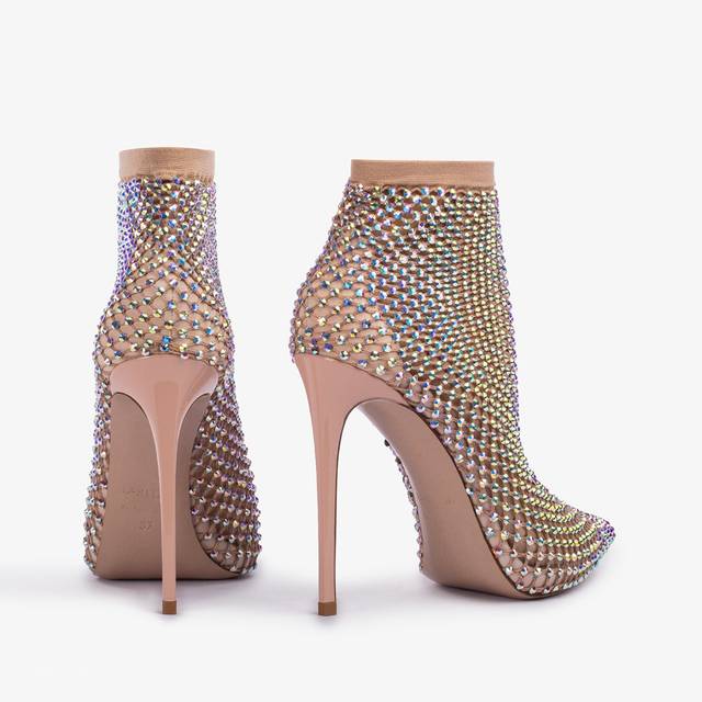 Le Silla Stivaletto calza nude skin e Cristalli Qualità