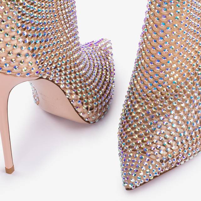 Le Silla Stivaletto calza nude skin e Cristalli Qualità