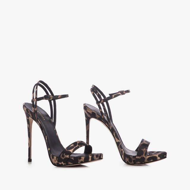 Le Silla Sandalo raso leopardato Fino Al -60%