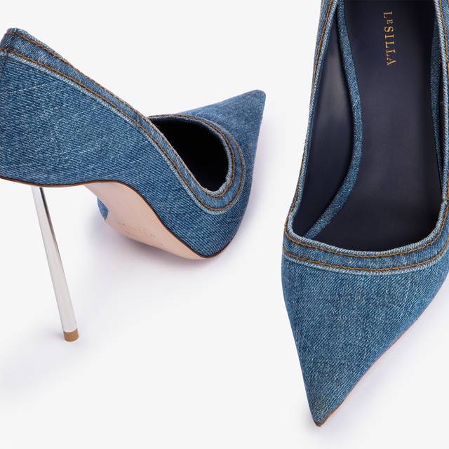 Le Silla Décolleté denim blu Negozio