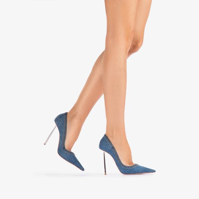 Le Silla Décolleté denim blu Negozio