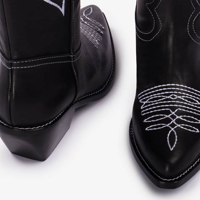 Le Silla Stivale d'ispirazione Western pelle nero Spedizione gratuita