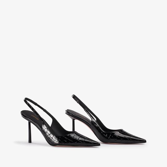 Le Silla Slingback stampa cocco nera Comprare a buon mercato