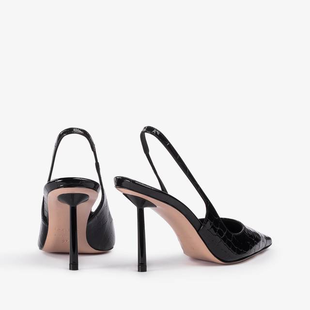Le Silla Slingback stampa cocco nera Comprare a buon mercato